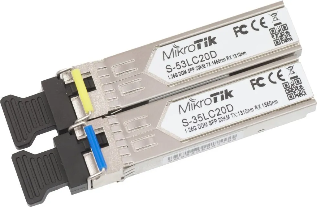 Risparmia Cavi con MikroTik S-35/53LC20D Kit SFP BiDi 20km 1.25G