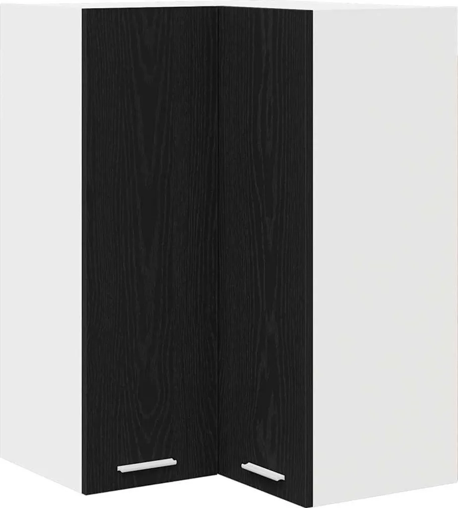 SYFAX™ Armadio pensile Rovere Nero e Bianco 57 x 57 x 80 cm