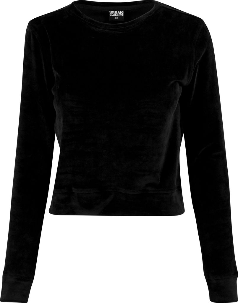 Urban Classics Ladies - VELVET Short Sweater schwarz - S
