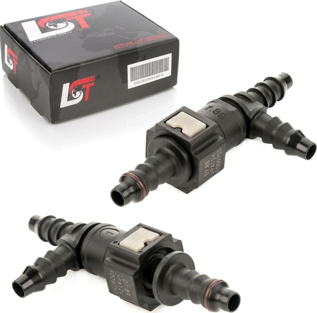 2x Schnellverschluss mit Gegenstück Set Kraftstoffleitung T-Stück 7,89 - 8 mm