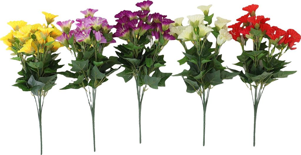 5 Stück künstliche Blumen, 5 Farben, lichtbeständig, Seide, künstliche Winde für Zuhause, Outdoor, Gartendekoration