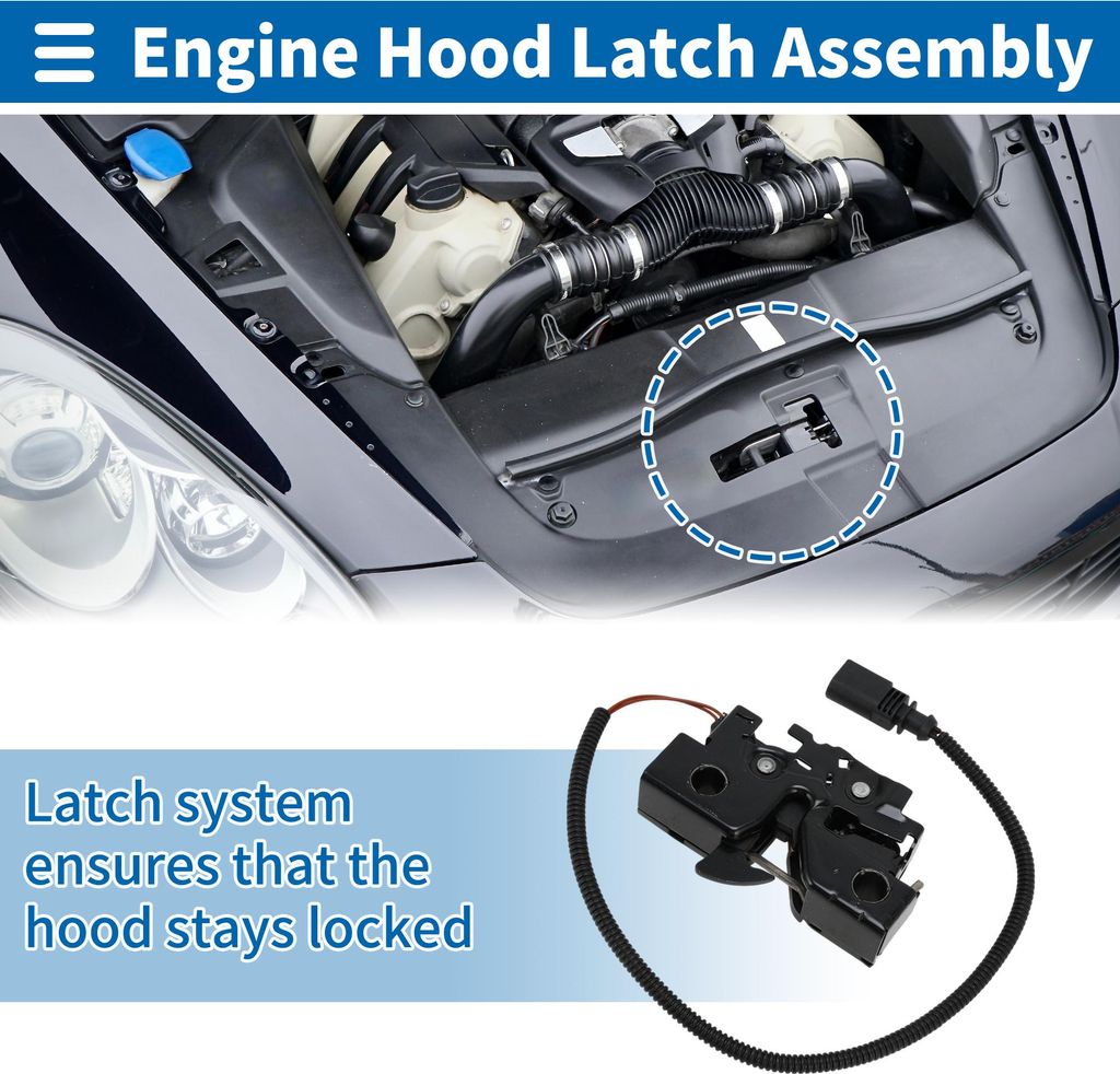 Hood Latch Assembly für Volkswagen Jetta 2011-2018 Engine Hood Latch Lock Release No.5C7823509B 1 Pcs