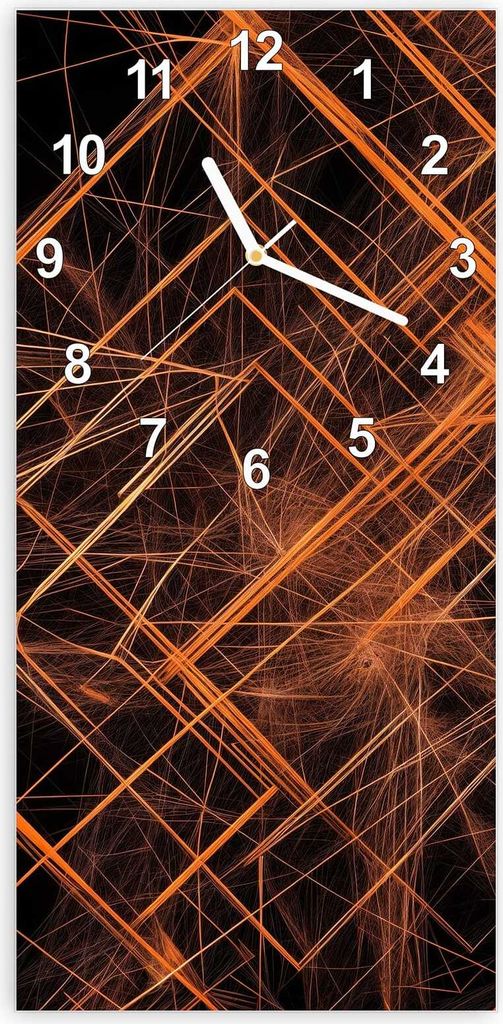 Wanduhr aus Glas mit Motiv Geometrisches Muster- 30 x 60 cm - inkl. Aufhängesystem