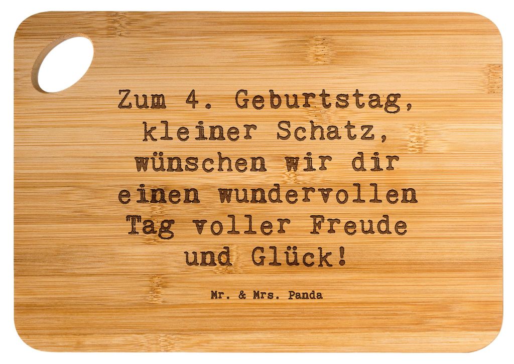 Mr. & Mrs. Panda Schneidebrett Spruch 4. Geburtstag - Transparent - Geschenk, unvergessliche Momente, Holzbrett, schneidbrett, herzlicher, Alter, S...