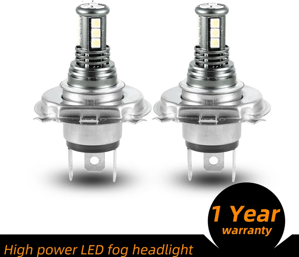 H4 LED Alluminio Fendinebbia Alta Luminosità 1 Paio Auto 12V