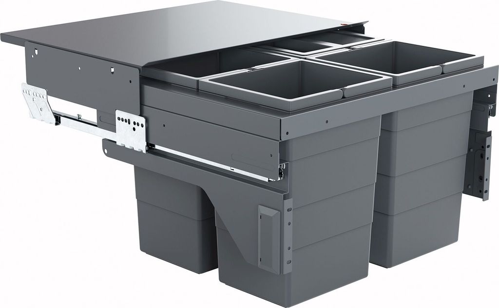 Poubelle encastrable Hailo pour cuisine, 60 cm, à ouverture Image du produit 