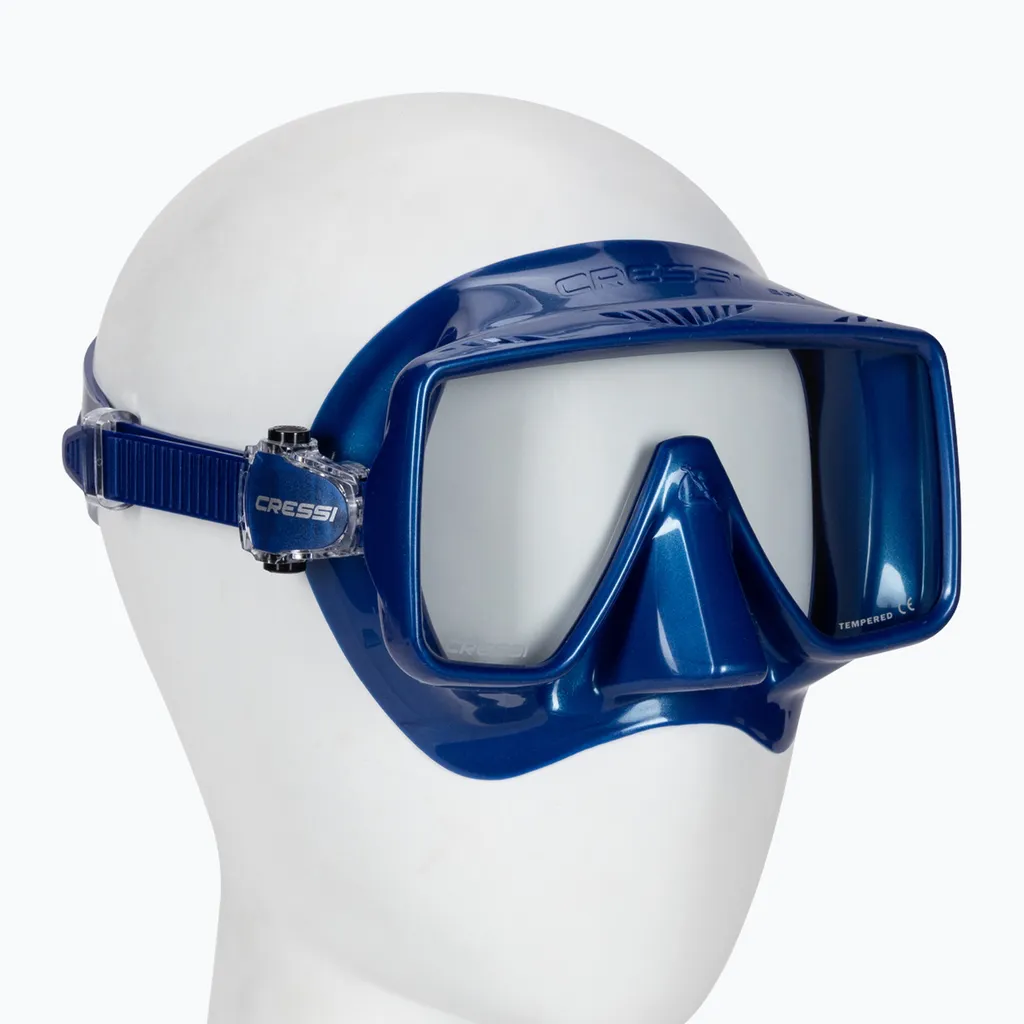 Cressi SF1 Masque de plongée mono-verre trempé bleu ultra panoramique