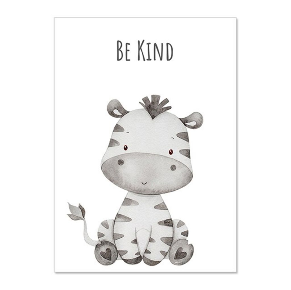 TPFLiving Kunstdruck LW-1303 (OHNE RAHMEN) Poster - Leinwand - Wandbild - Hochauflösender Giclée-Druck, langlebig und hochwertig - Bunte Tiere, G...