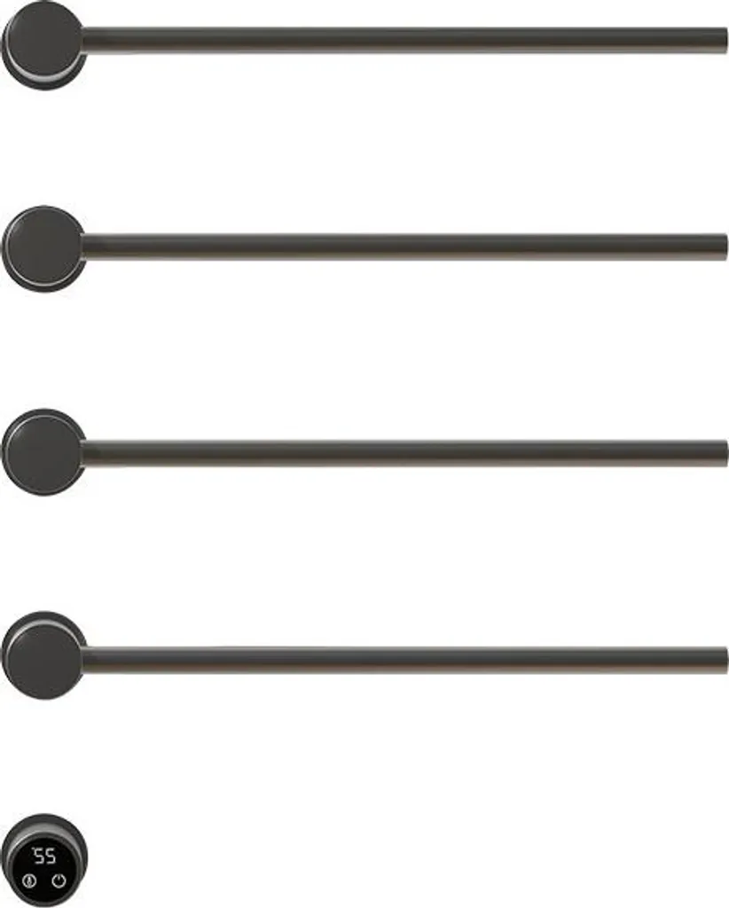 Sèche-serviettes électrique 30 Watt noir mat - Format slim 38 cm