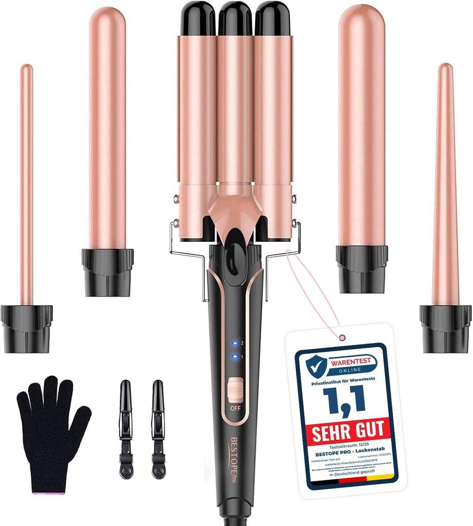 BESTOPE PRO Lockenstab Lockenstäbe 3 Fässer Welleneisen 5 Produktbild 