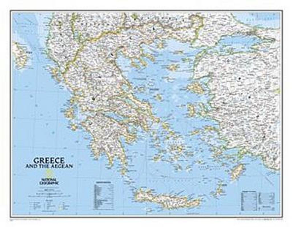 Nástěnná mapa Řecka od National Geographic - klasická Obrázek produktu 