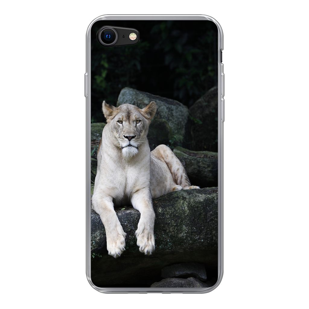MuchoWow Handyhülle Schutzhülle Hülle für iPhone SE 2022 Löwe - Wilde Tiere - Porträt Silikon Softcase Handy Hülle - Schutzhülle
