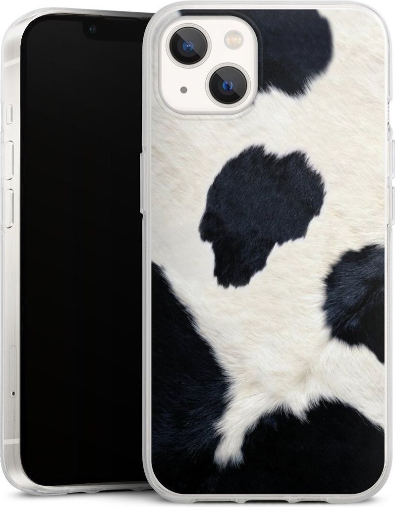 DeinDesign Handyhülle für Apple iPhone 13 Silikon Hülle Case Smartphone Schutzhülle Animal-Look Animalprint Kuhfell