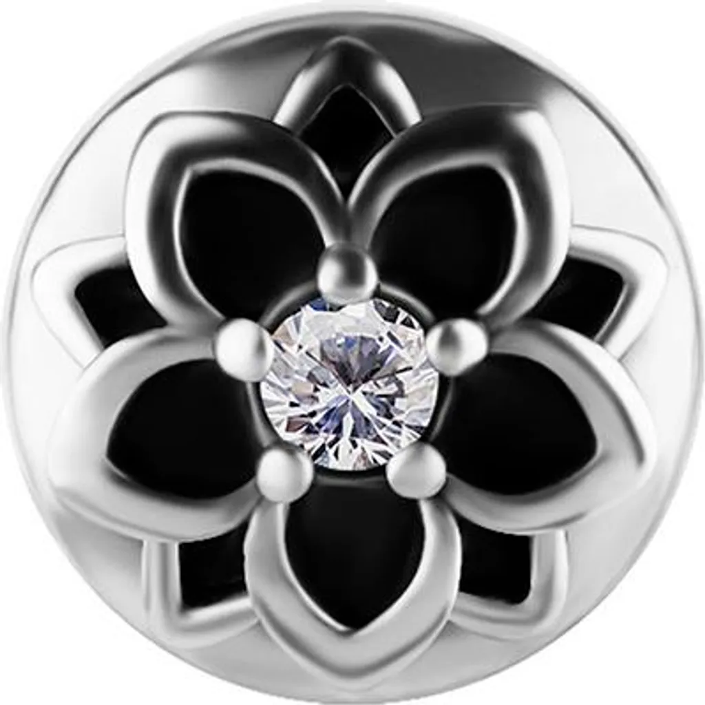 Bijou Piercing Hypoallergénique CoCr Fleur Zircone Blanche Anti-Gêne