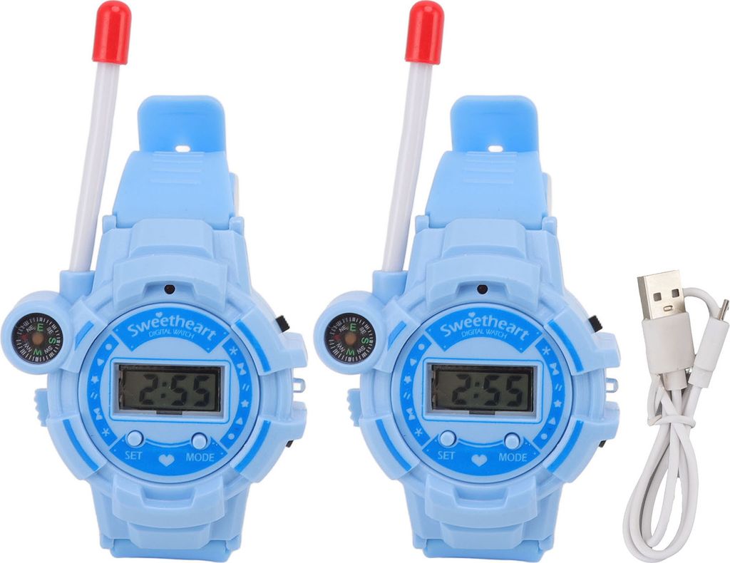 Walkie-Talkies für Kinder, LCD-Bildschirm, Rauschunterdrückung, Teleskopantenne, Anruf-Walkie-Talkie-Uhr