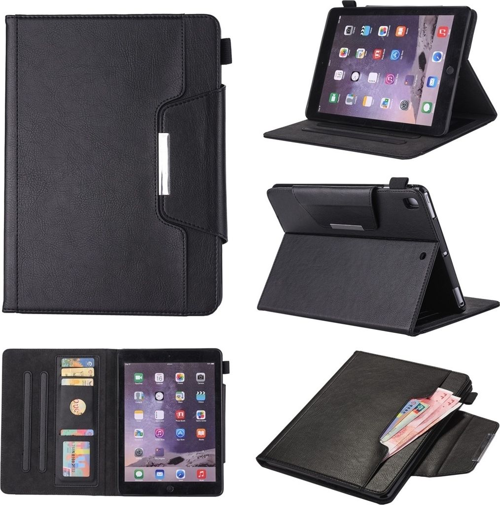 Mobigear Luxury iPad 8 (2020) Hülle Klapphülle + Stifthalter - Schwarz