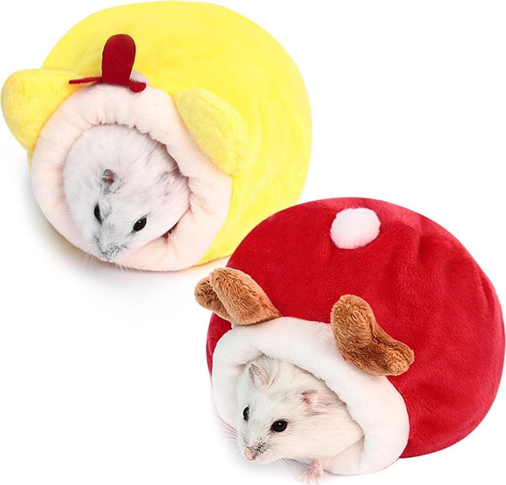 Packung mit 2 Hamsterhaus Kleintiernest Baumwollhaus, Meerschweinchenhaus, Hamster Winter Warm Baumwollnest, Käfigzubehör, Kleintierbett für Mee...