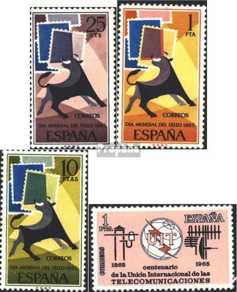 Briefmarken Spanien 1965 Mi 1548-1550,1551 (kompl.Ausg.) postfrisch Sondermarken