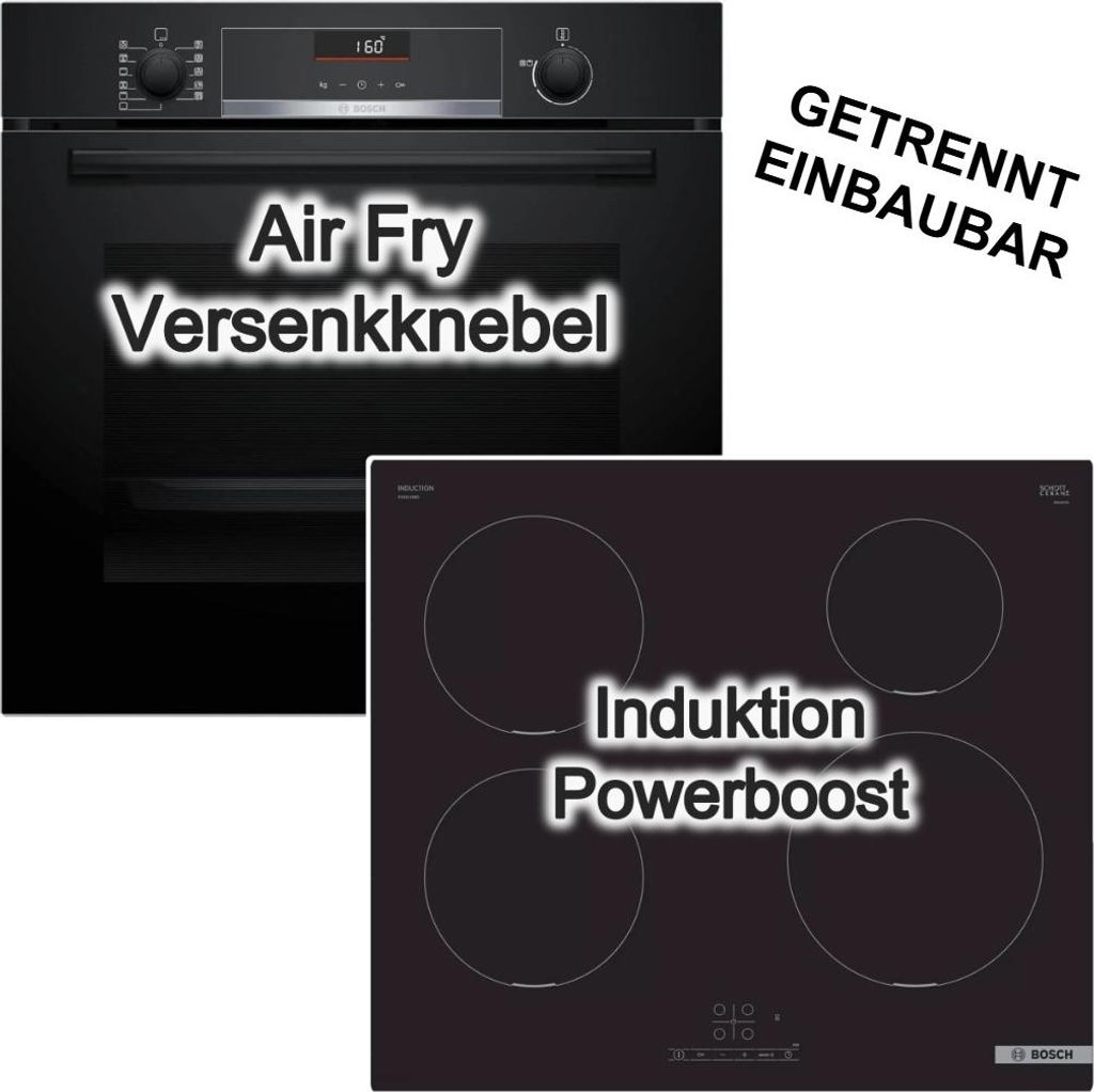 BOSCH Herdset Backofen Teleskopauszug AirFry 3D-Heißluft + Produktbild 