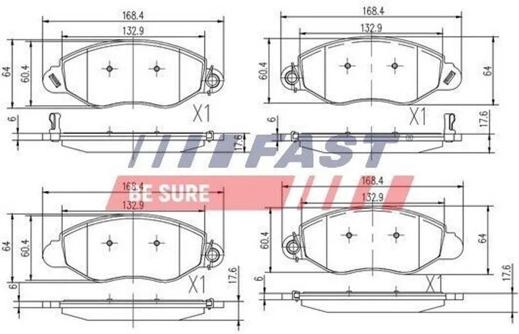 Plaquettes de frein avant sans bruit pour Transit - OE 1144288