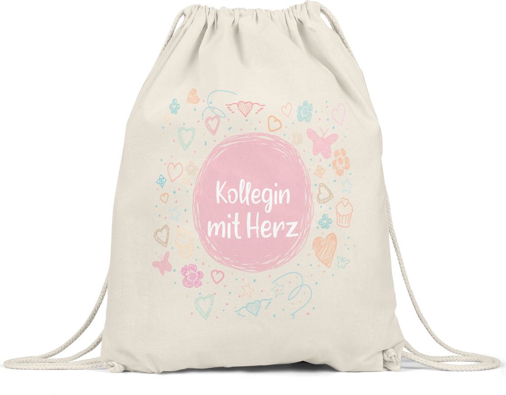 Kollegin mit Herz Turnbeutel Gymsack Dankeschön Geschenk Danke Sagen Für Alles Büro Mitarbeiterin