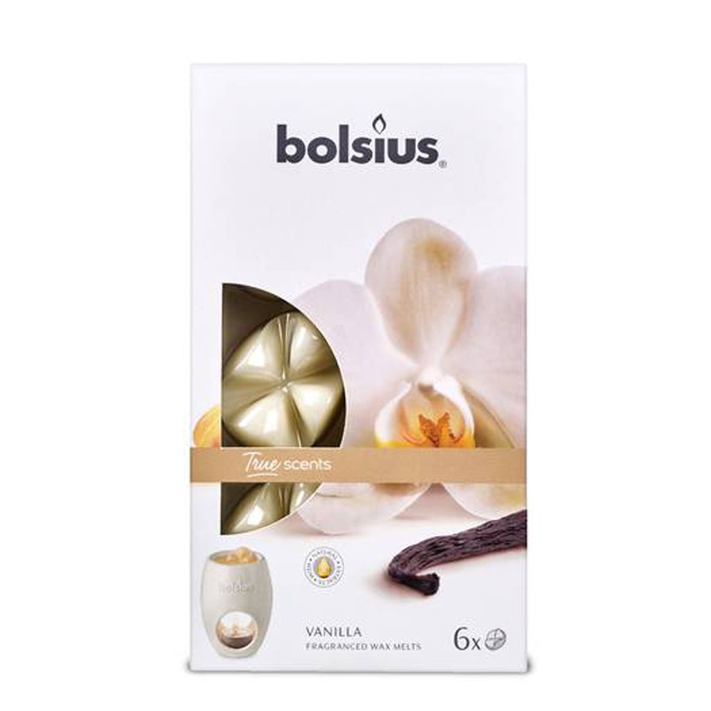 Bolsius schmelzbares Duftwachs Vanille 6 Stk Produktbild 