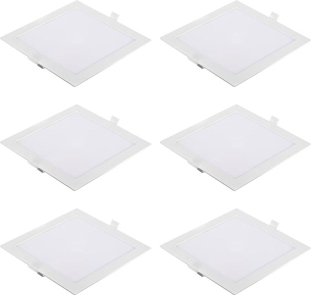 6 x Panasonic LED Einbaupanel Weiß eckig 22,5x22,5cm 18W Produktbild 