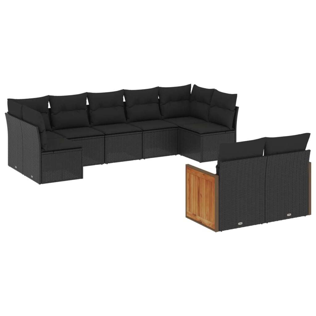 vidaXL Set di divani da giardino da 9 pezzi con cuscini in Immagine del prodotto 