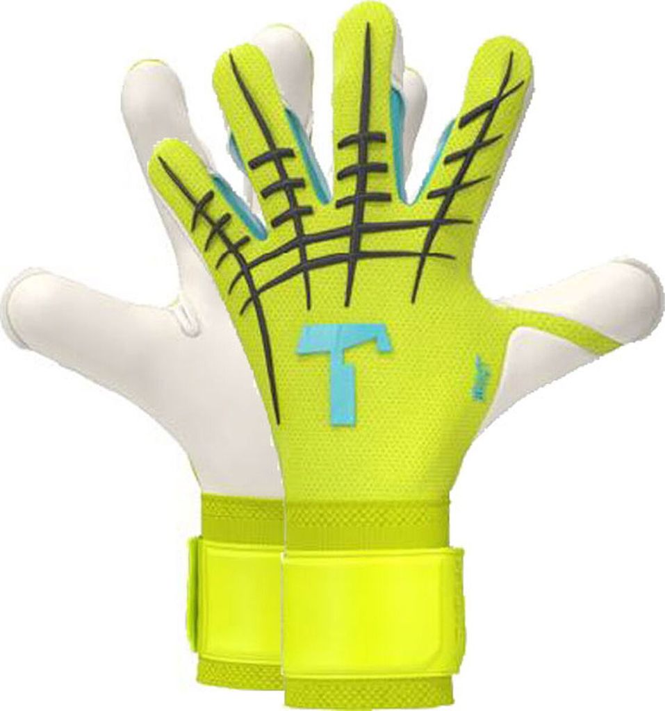 T1TAN Beast 3.0 Torwarthandschuhe - Neongelb / Hellblau | Größe: 11