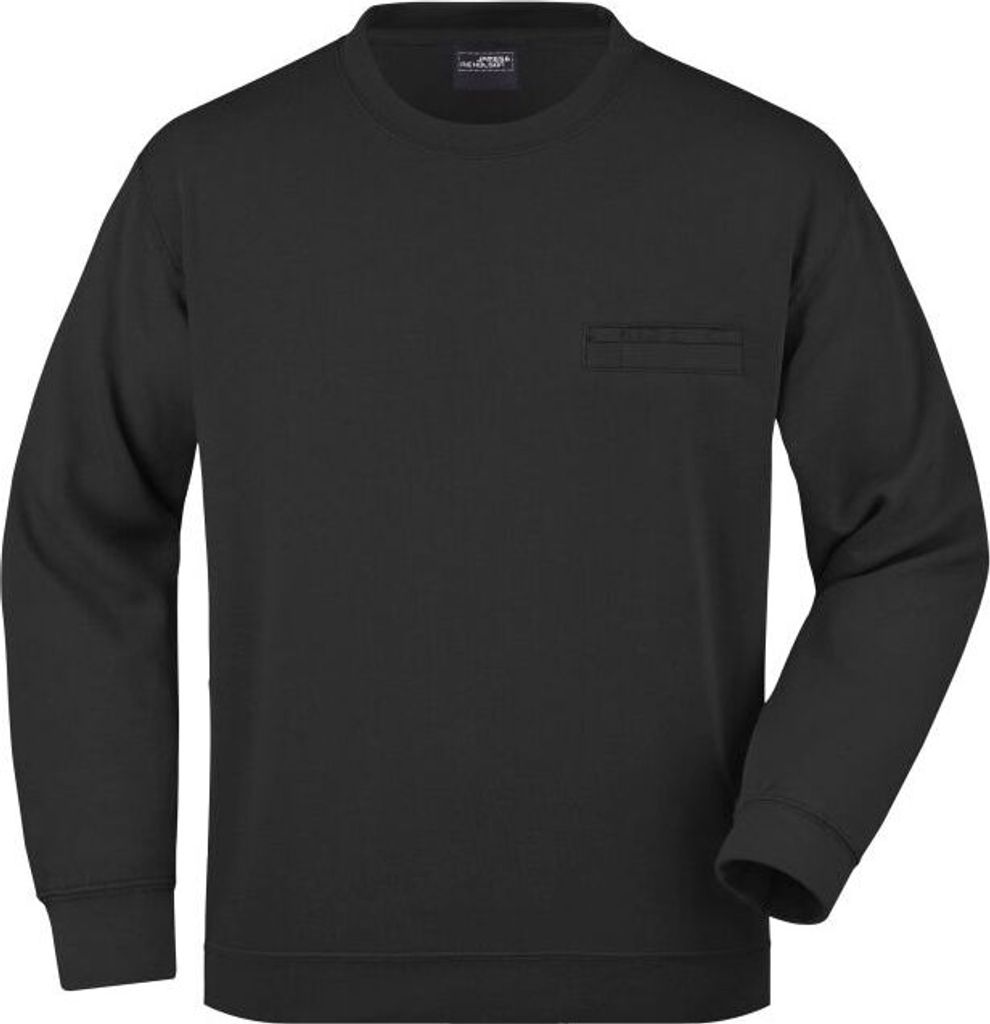 Klassisches Sweatshirt mit Brusttasche black, Gr. XL