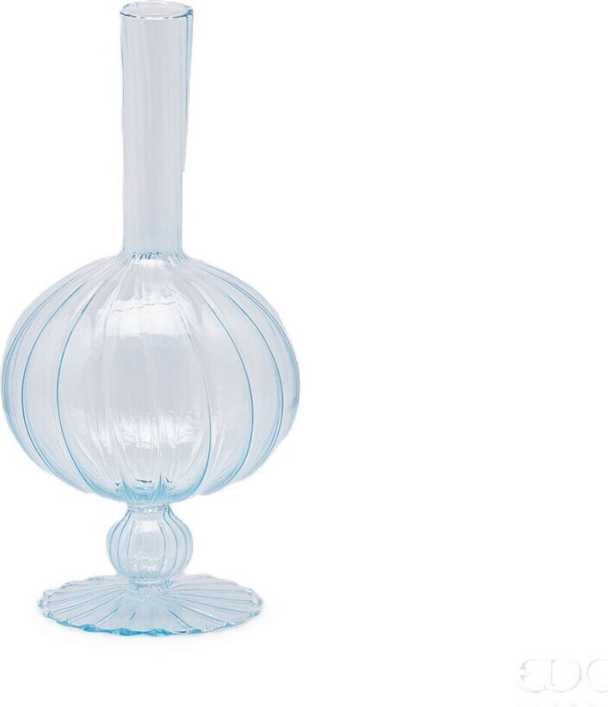 EDG Blumenvase Glas Hellblau D 13 cm H 26cm Öffnung 2cm