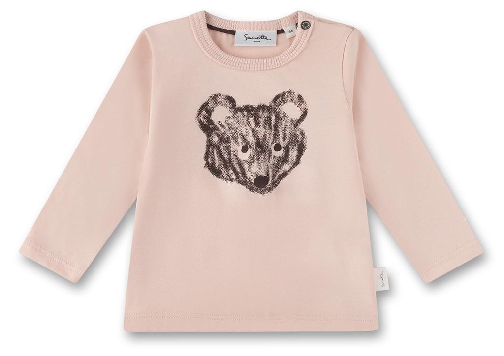 Sanetta Pure Mädchen-Langarmshirt rosa Bär 74