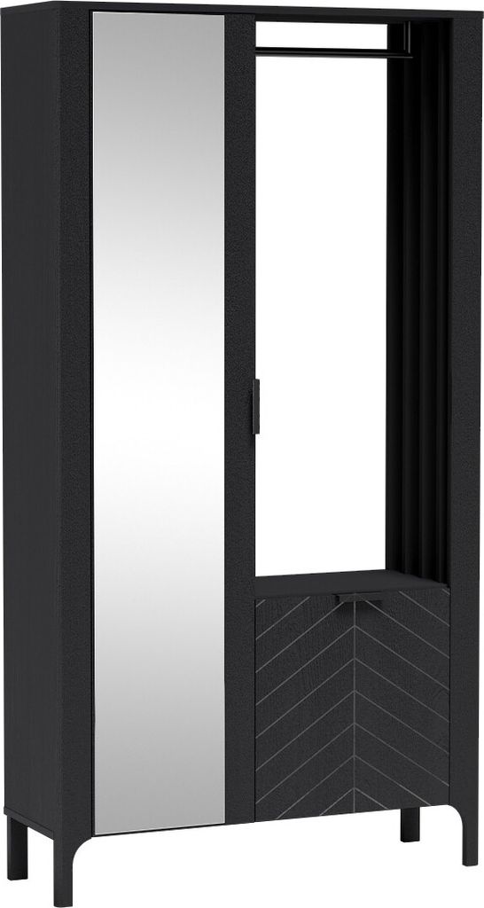 BETTSO Stylische Garderobe LUMI Schwarz für das Schlafzimmer