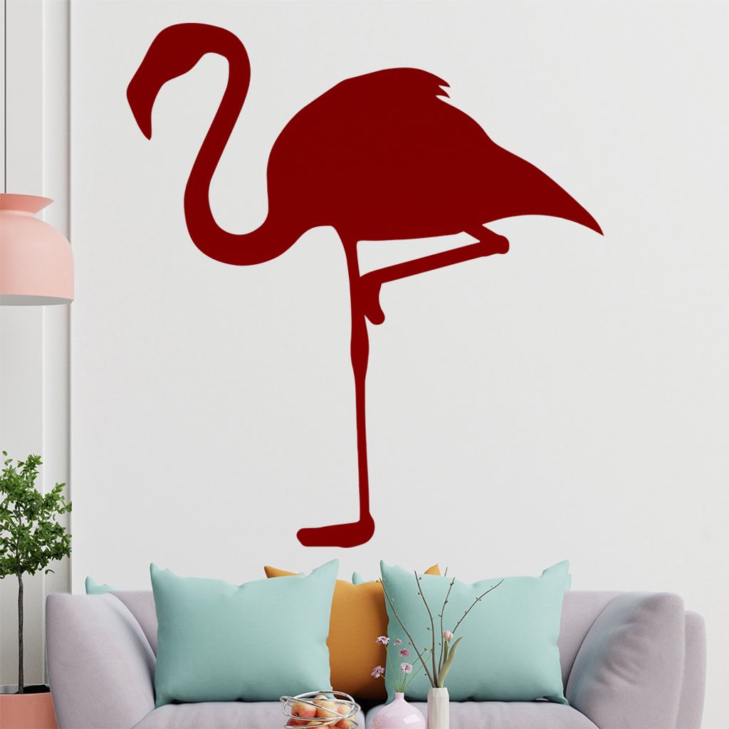 KIWISTAR Flamingo - Rosa Pink Vogel Feder Wandtattoo in 6 Größen - Wandaufkleber Wall Sticker - Dekoration, Küche, Wohnzimmer, Schlafzimmer, Bad...