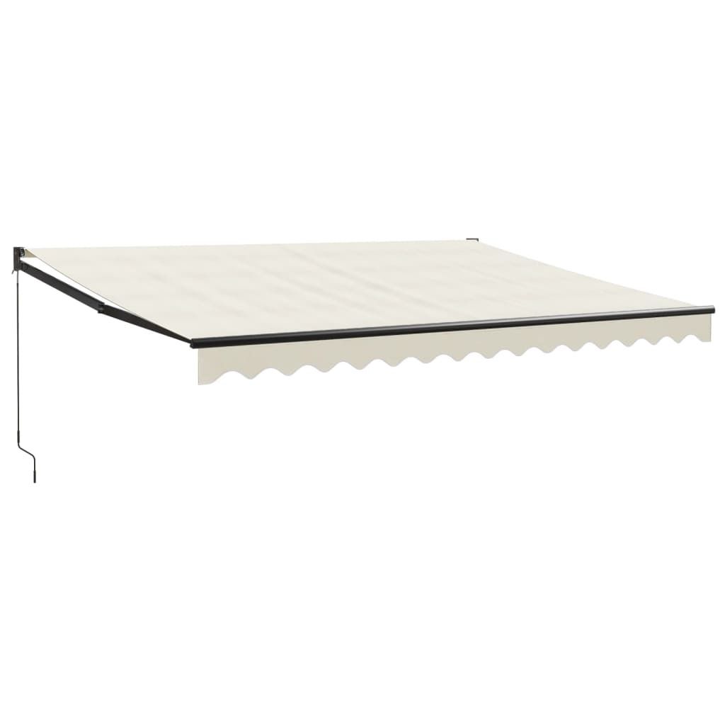 vidaXL Auvent rétractable Crème 4,5x3 m Tissu et aluminium Image du produit 