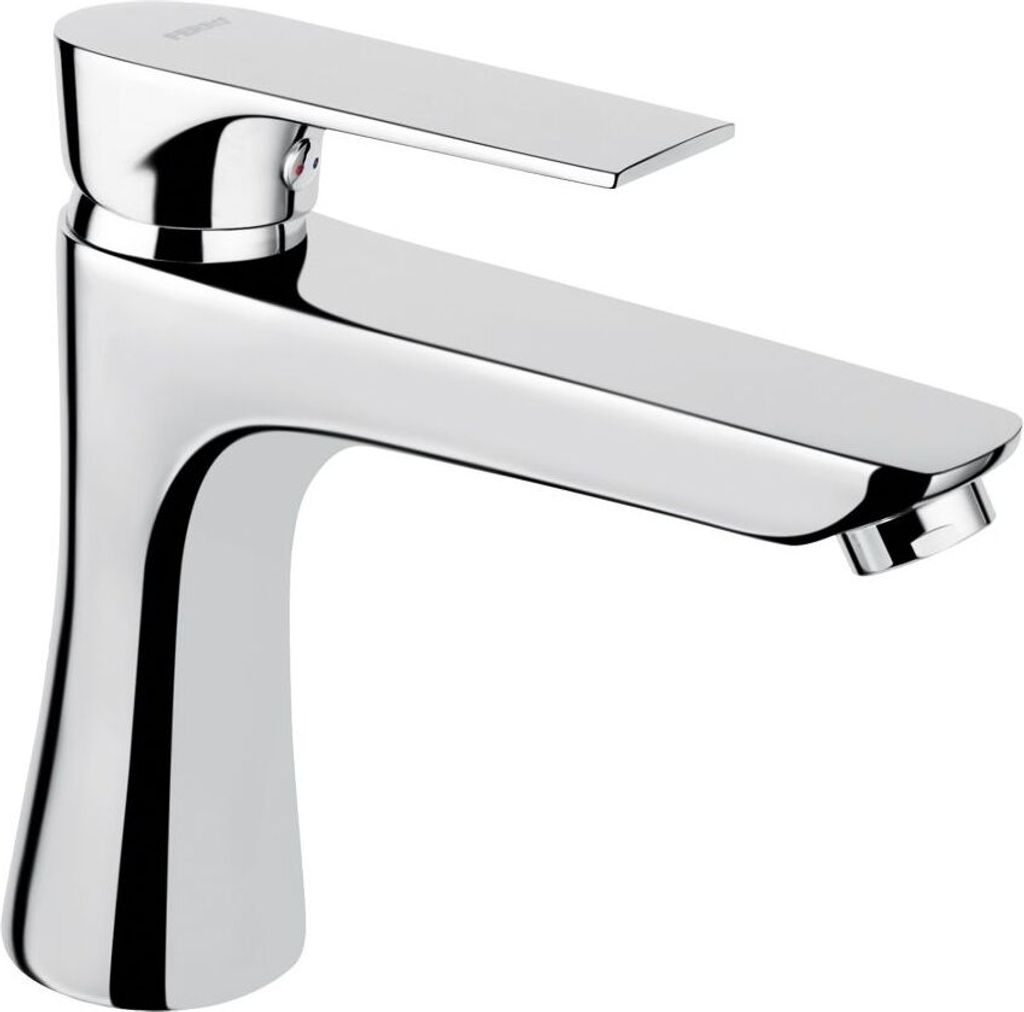 A studio shot of a chrome faucet.