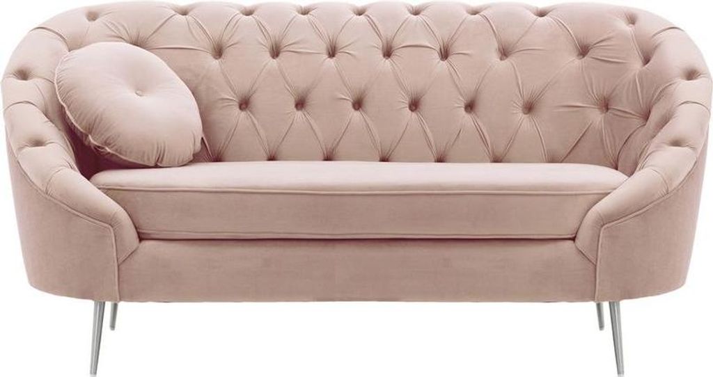 Gestepptes Zweisitzer-Sofa Kooper-Velluto 14-chrome metal