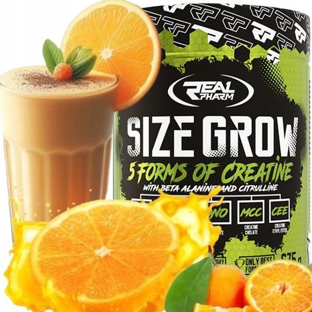 Kreatin Kreatinmalat Real Pharm Size Grow 675g ORANGE