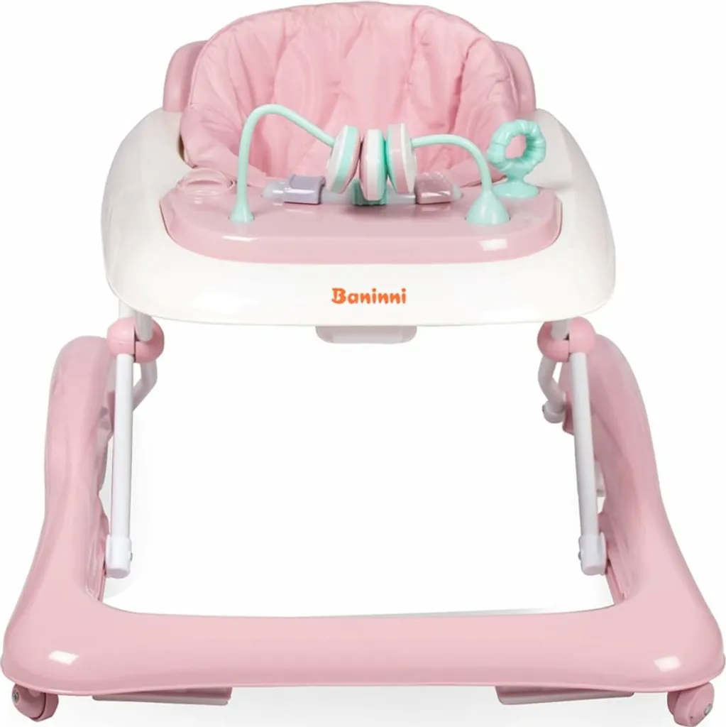 Aider Bébé à Marcher : Trotteur Baninni Pio Rose Stable et Confort - 3