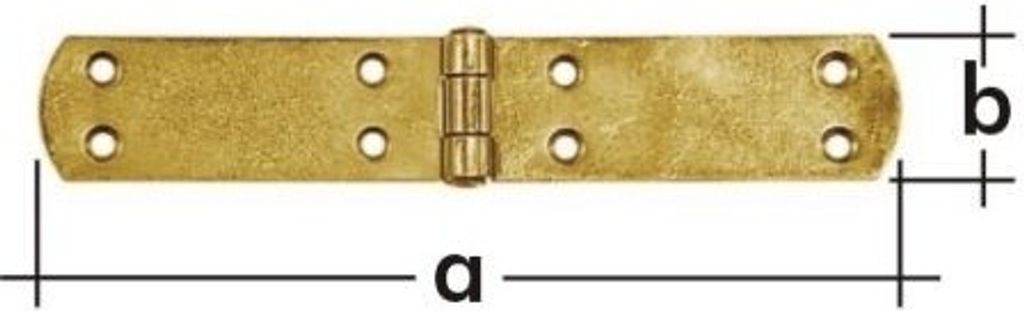 DOMAX Französisches Scharnier 160x35x2,5mm GOLD ZINK für Truhen