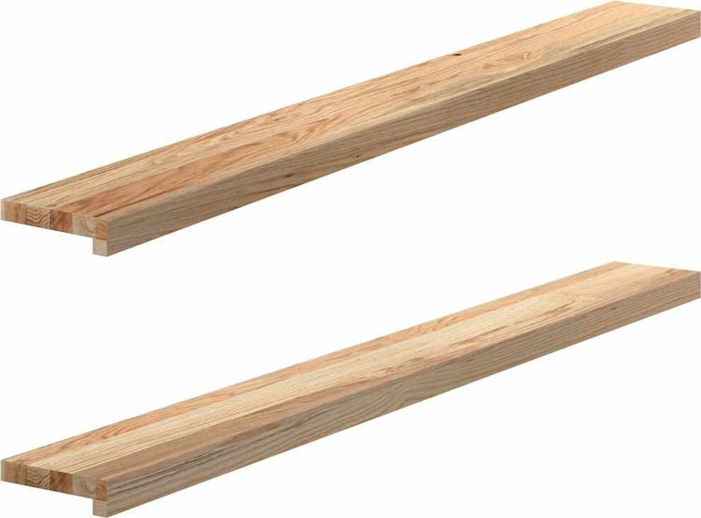 HOMMIE 2er set Fensterbänke - modernes Design - Unbehandelt 140x15x2cm Massivholz Eiche DE519072 - Fensterbänke