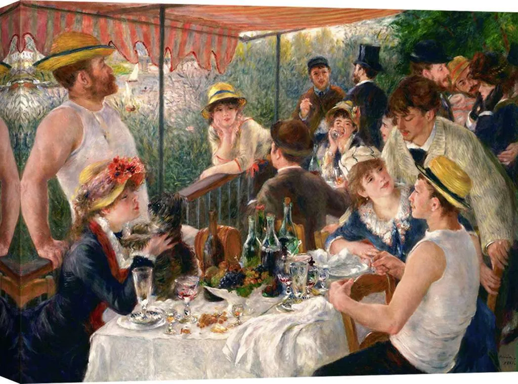 Stampa su Tela Renoir La Colazione dei Vogatori 60x40 - Quadro Arredo