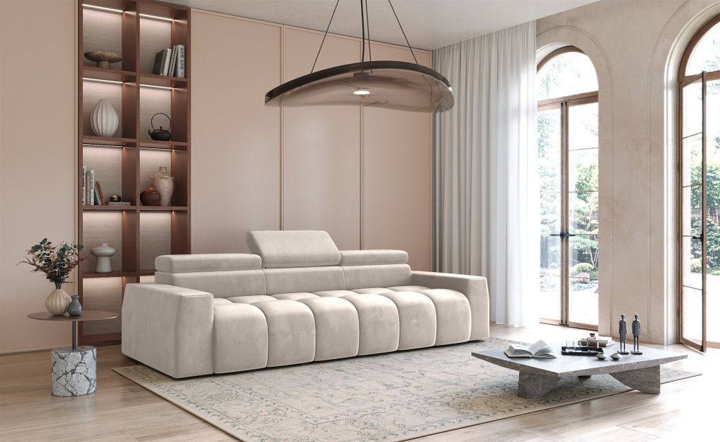 Bigsofa Couchgarnitur DARCY Megasofa in Stoff Salvador Beige