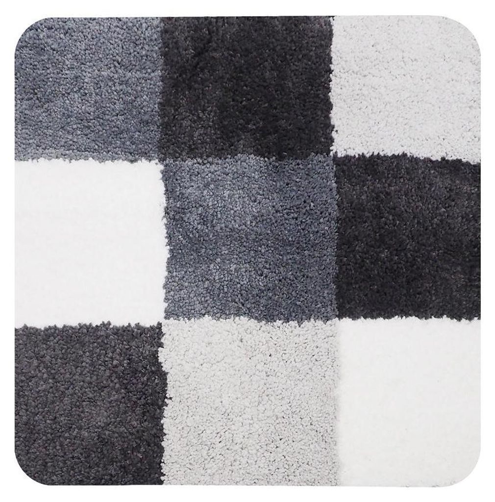 Dutch House Badematte Bidetmatte 60x60 cm grau rutschfest Mikrofaser
