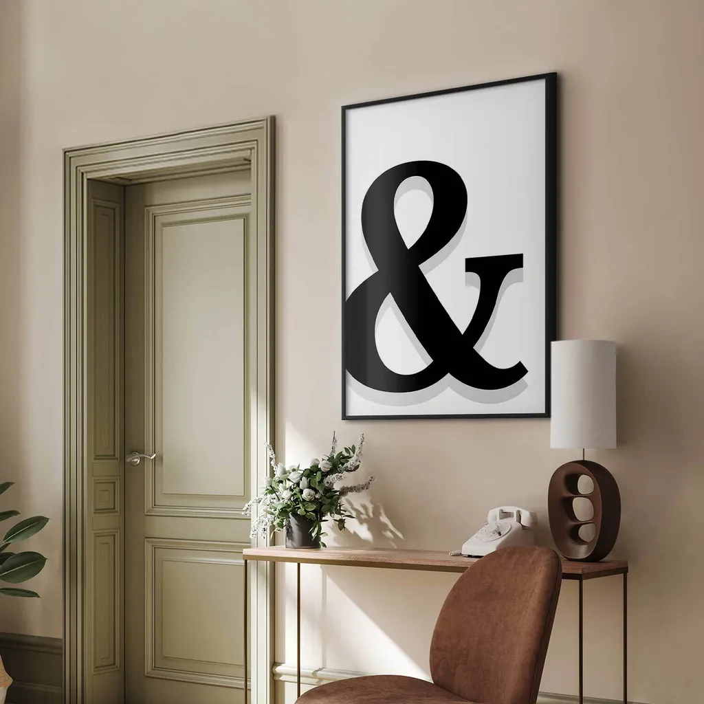 Poster Grande Lettera 60x90 con Cornice Nera - Arredo Parete Easy - 2