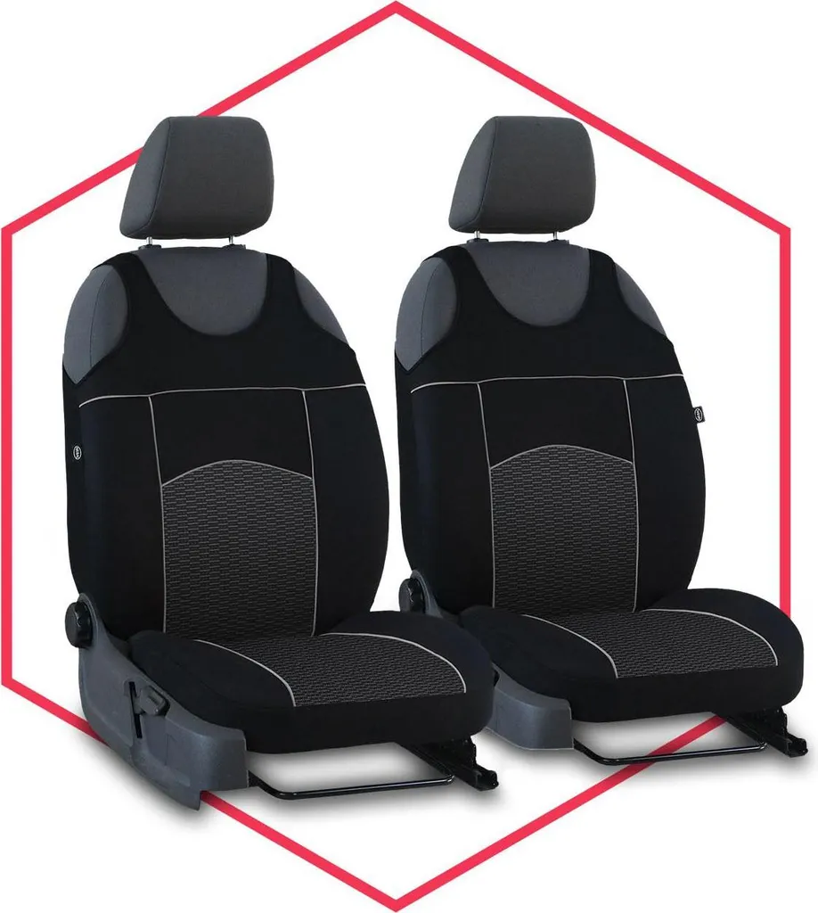 Coprisedili auto Coprisedili universali per Volkswagen Passat B4 Nero Anteriore 1+1 - 11