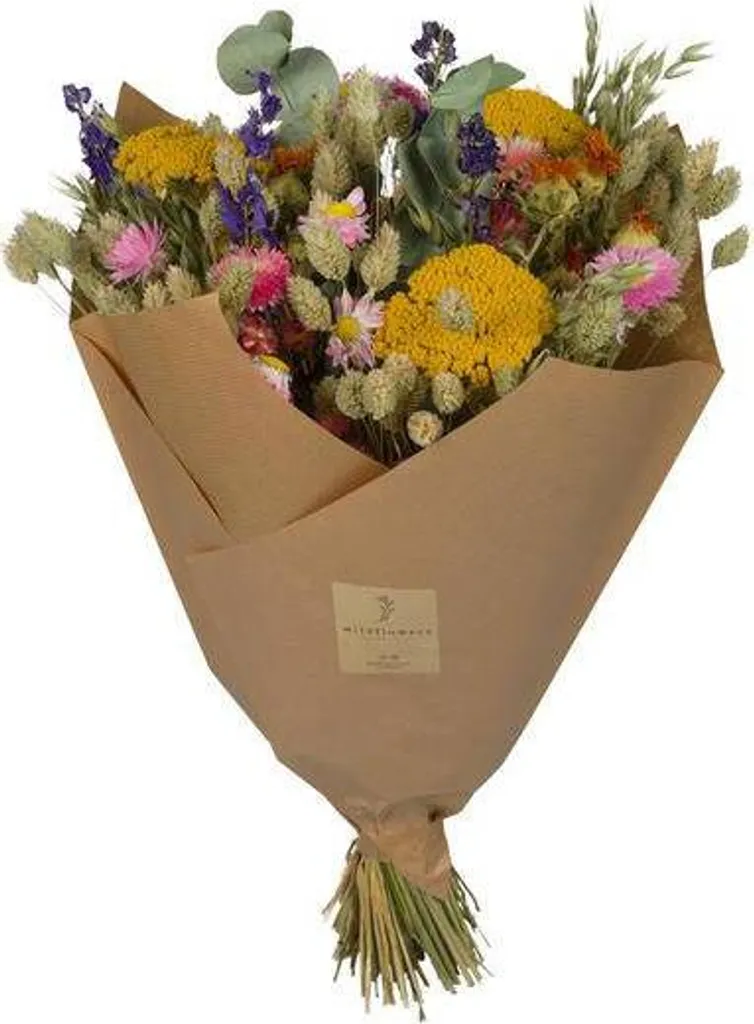 Composition fleurs séchées multicolores 60cm - Décoration maison durable