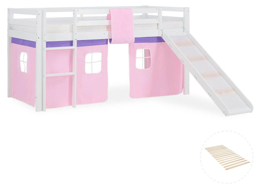 Hochbett mit Lattenrost 90x200 Rutsche Stockbett Kinderbett Obrázek produktu 