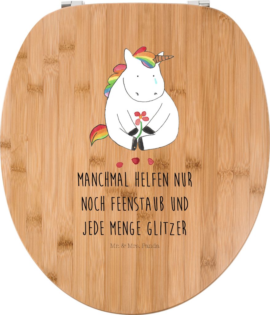 Mr. & Mrs. Panda Klo-Deckel Einhorn Traurig - Transparent - Geschenk, Toilettendeckel, Trauer, Liebe, WC Brille, Sitz, Deko, Blume, Freunde, WC-Sit...