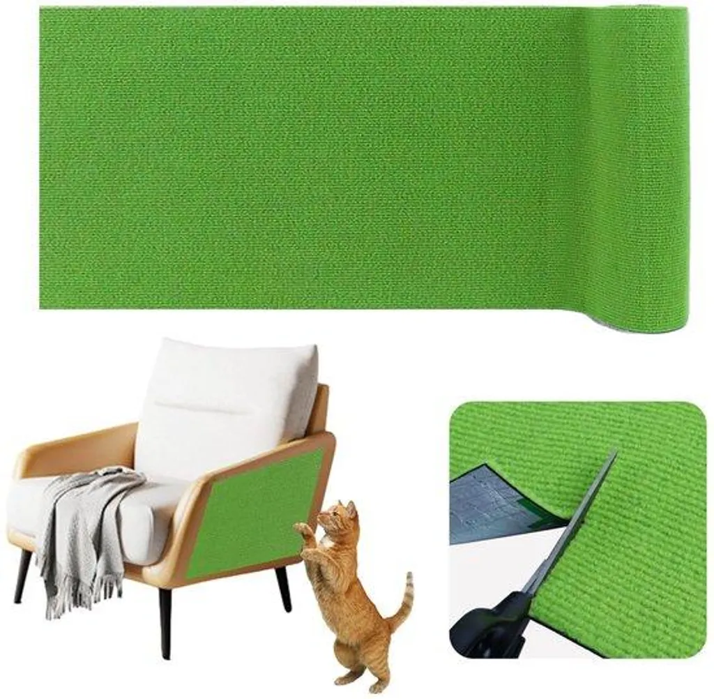 Tapis adhésif vert pour protéger meubles des chats 40 cm x 3 m long